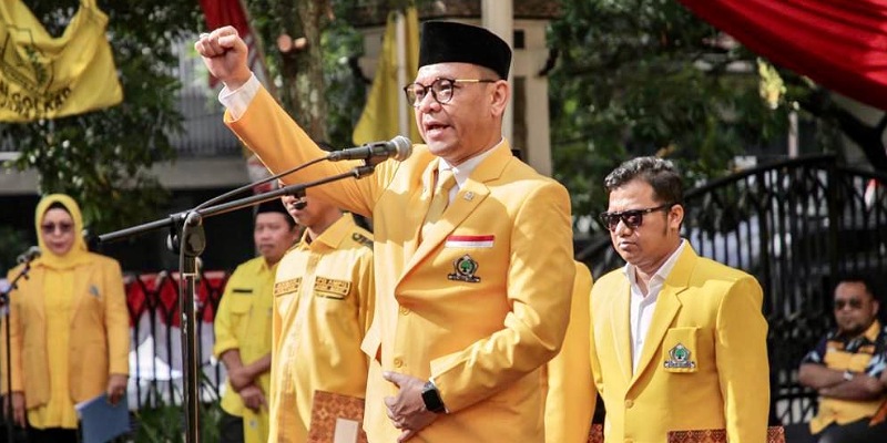 Ketua DPD Golkar Jabar, Tubagus Ace Hasan Syadzily memperingati HUT RI-77 di Kantor DPD Jabar/Ist