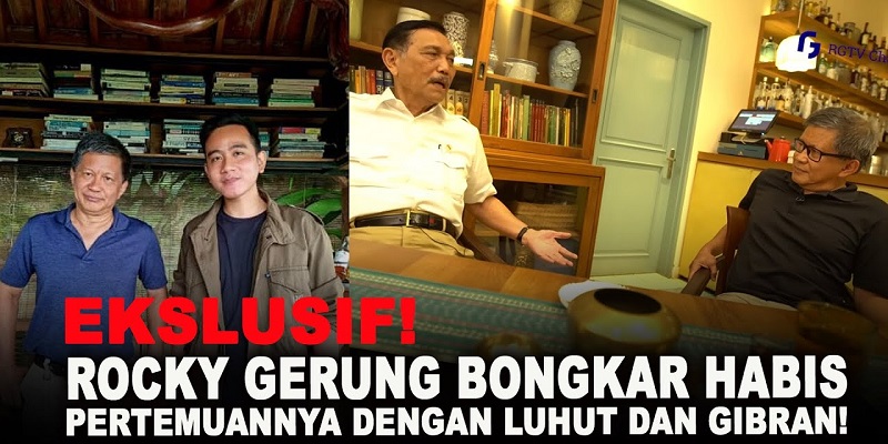 Kolase LBP berbincang dengan Rocky Gerung di RGTV Channel dan pertemuan dengan Walikta Solo Gibran Rakabuming/Repro