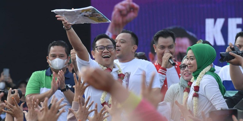 Ketum PKB Muhaimin Iskandar dalam sebuah acara di Kota Tangerang/Net