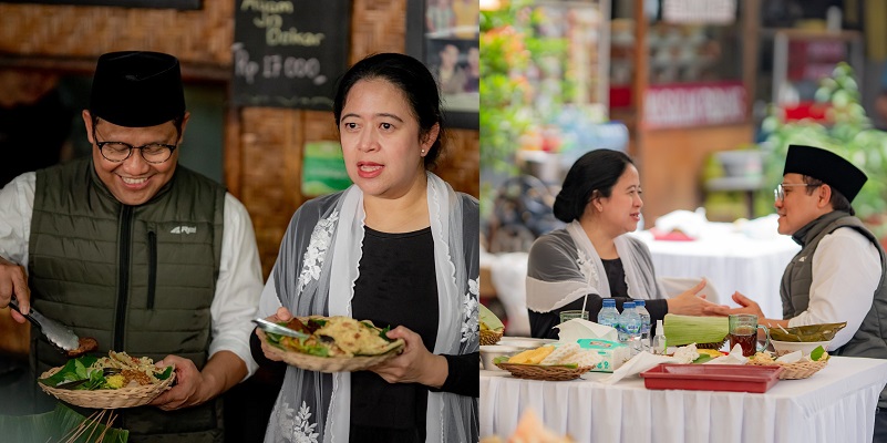 Pertemuan politik Ketua DPP PDIP Puan Maharani dengan Ketum PKB Muhaimin Iskandar di Warung Pecel Lele/Repro