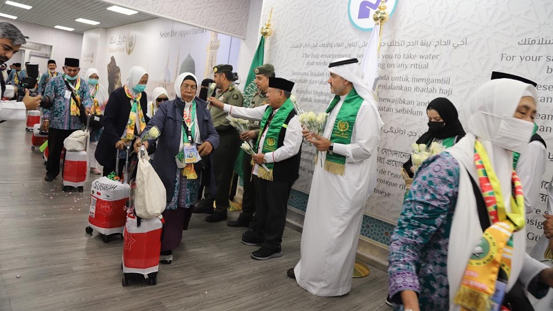 Jemaah haji Indonesia saat tiba di Tanah Suci. (Foto: Dok Kemenag)