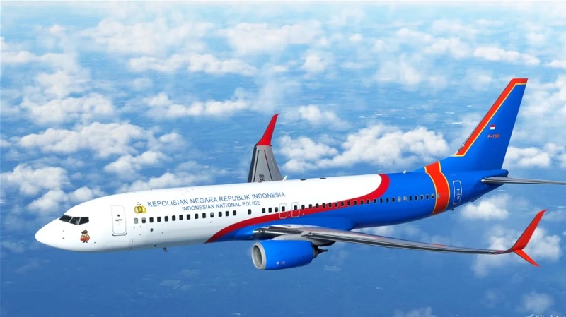 Pesawat Boeing 737-800NG, register P-7301. (Foto: Repro)