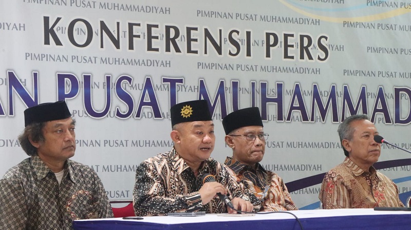 Konferensi pers PP Muhammadiyah menyikapi cara membantu Palestina. (Foto: Dok Muhammadiyah)