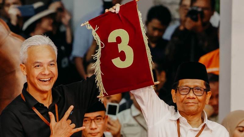 Pasangan Capres dan Cawapres Ganjar Pranowo - Mahfud MD mendapat nomor urut 3 di Pemilu 2024. (Foto: Repro)