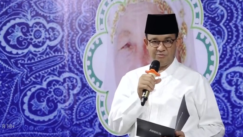 Capres nomor urut 1, Anies Baswedan di acara Haul almarhum Ibunda Ahmad Ali. (Foto: Repro)