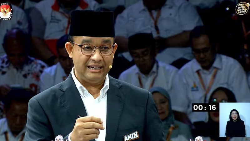 Capres nnomor urut 1, Anies Baswedan. (Foto: Tangkapan Layar)