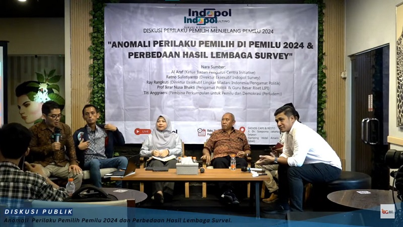 Rilis lembaga survei Indopol memotret anomali pemilih di Pemilu 3034. (TangkapanLayar)