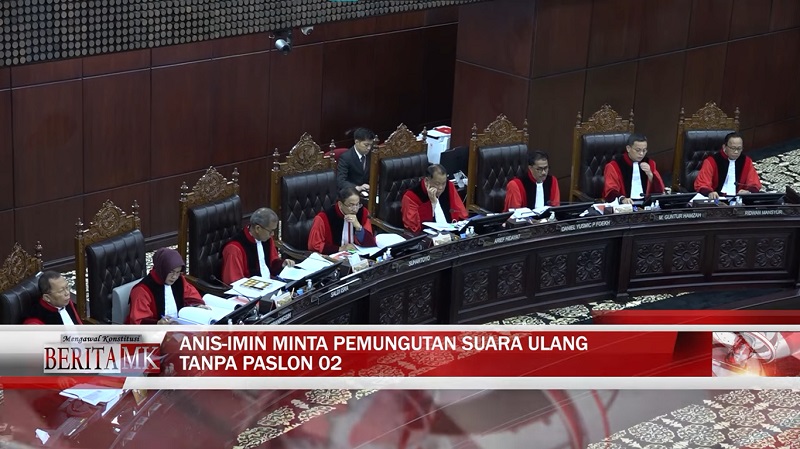 Sidang perdana perkara perselisihan hasil pemilihan umum (PHPU) untuk pemilihan presiden 2024. (Foto: Dok YouTube MK)