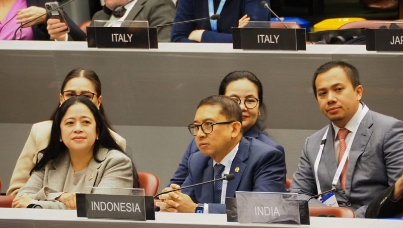 Ketua DPR RI, Puan Maharani saat mengikuti Sidang IPU ke 148 di Jenewa, Switzerland. (Foto: Dok DPR RI)