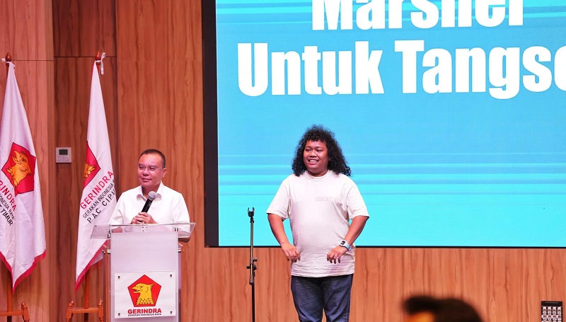 Ketua Harian Gerindra Sufmi Dasco Ahmad menyampaikan Gerindra majukan Marsel di Pilkada Tangsel dan Andra Soni di Pilgub Banten. (Foto: Repro/RMN)