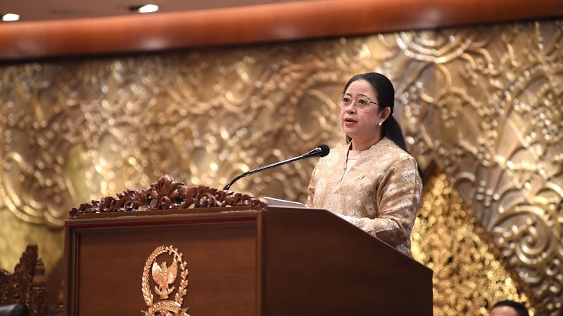 Ketua DPR RI Puan Maharani saat pidato menutup masa sidang V tahun sidang 2023-2024. [Foto: Dok DPR]