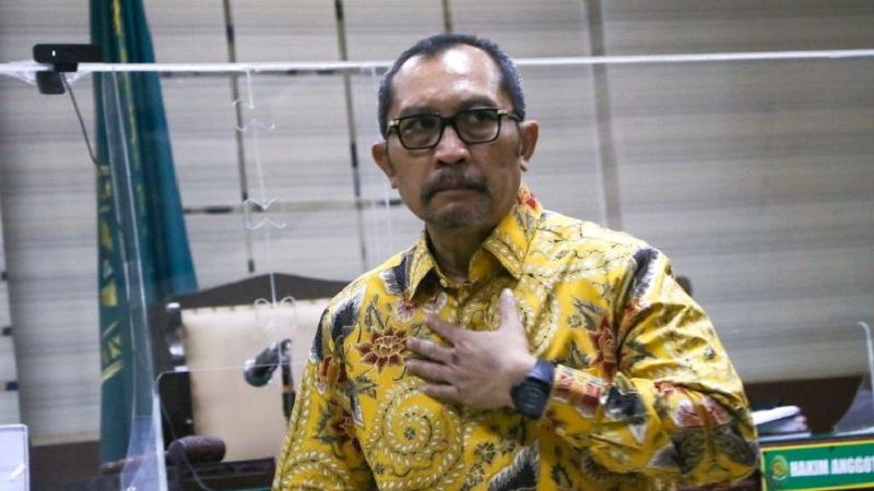 Ekpresi Sahat Tua Simanjuntak usai sidang putusan di Pengadilan Tipikor, Selasa, 26 September 2023.-Pace Morris-