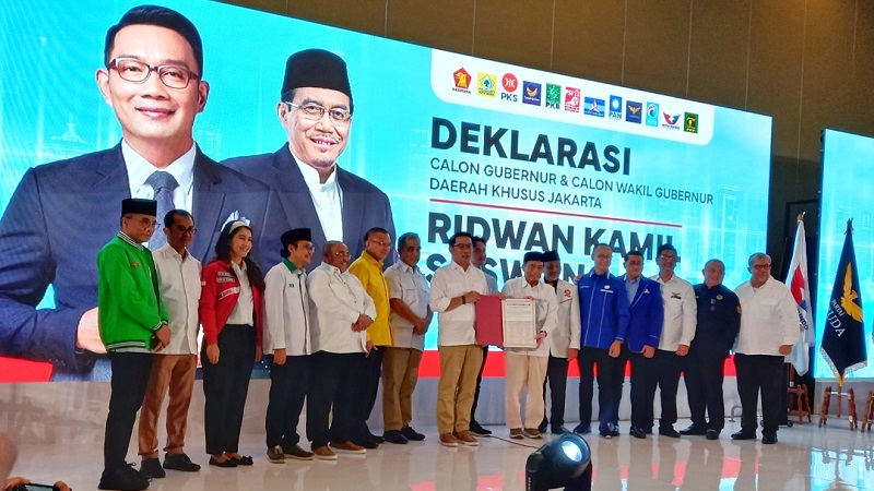 Kim Plus umumkan Ridwan Kamil - Suswono calon gubernur dan wakil gubernur Jakarta. [Foto: Dok Sinpo]