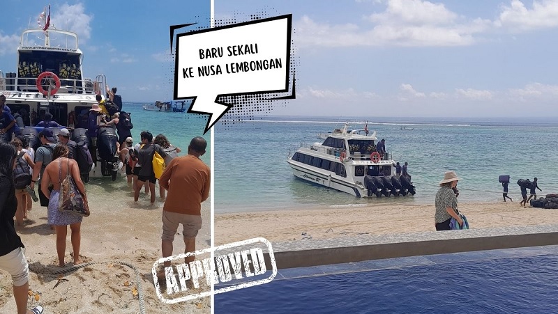 Dahlan Iskan ketika antre naik speed boat dari Nusa Lembongan balik ke Bali.--