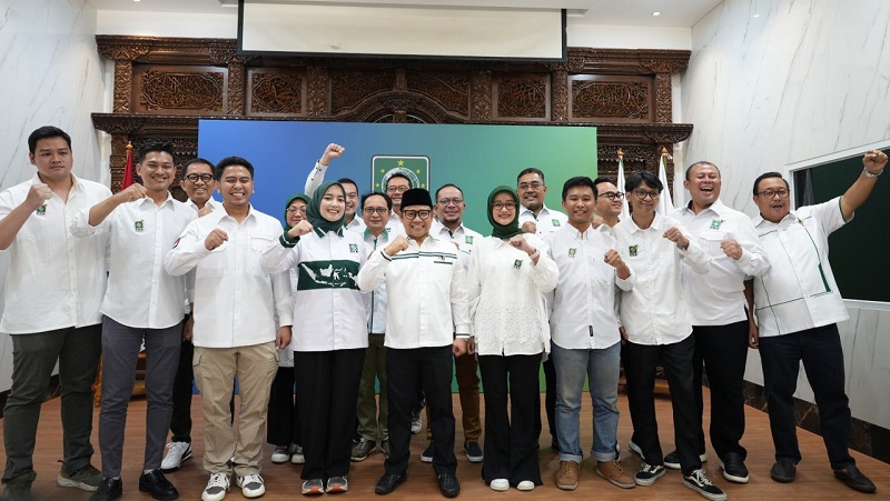 Ketua Umum DPP PKB Muhaimin Iskandar saat mengumumkan pengurus Harian DPP PKB. [Foto: X @DPP_PKB)