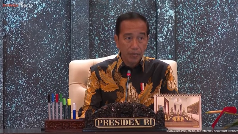 Presiden Jokowi saat memimpin sidang kabinet paripurna di IKN. [Tangkapan layar Youtube Sekretariat Presiden]