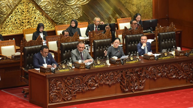 Pimpinan DPR RI d\ Rapat Paripurna DPR RI ke-6 Masa Persidangan I Tahun Sidang 2024-2025. [Foto : Oji/Andri/DPR]