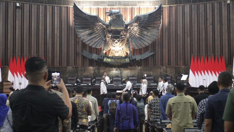 Gladi bersih pelantikan Presiden dan wakil presiden terpilih Prabowo Subianto dan Gibran Rakabuming Raka, Sabtu (19/10). [Foto: Sinpo/RMN]