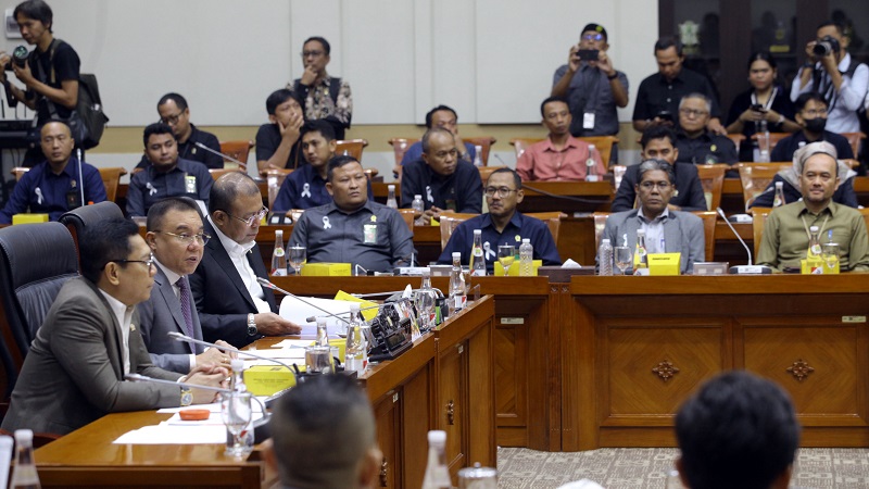 Wakil Ketua DPR RI Sufmi Dasco Ahmad saat menerima audensi Solidaritas Hakim Indonesia (SHI) di gedung DPR RI. [Foto: Dok Sinpo/RMN]