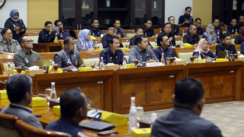 Audensi  Solidaritas Hakim Indonesia (SHI) ke pimpinan DPR RI terkait kesejahteraan hakim. [Foto: Dok Sinpo/RMN]