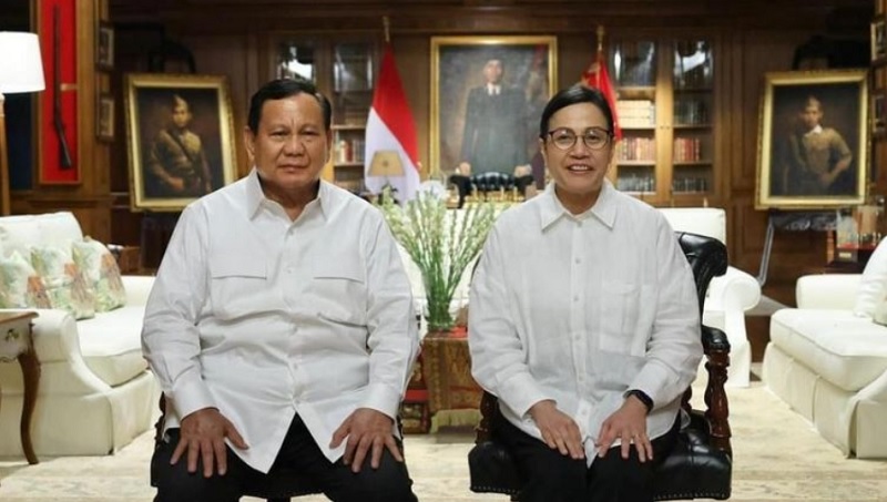 Menteri Keuangan Sri Mulyani Indrawati (kanan) bersama Presiden Prabowo Subianto.[Foto: Instagram @smindrawati]