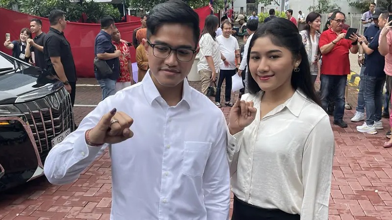 Kaesang Pangarep dan istri saat pencoblosan. [Foto: Dok Liputan6/RMN]