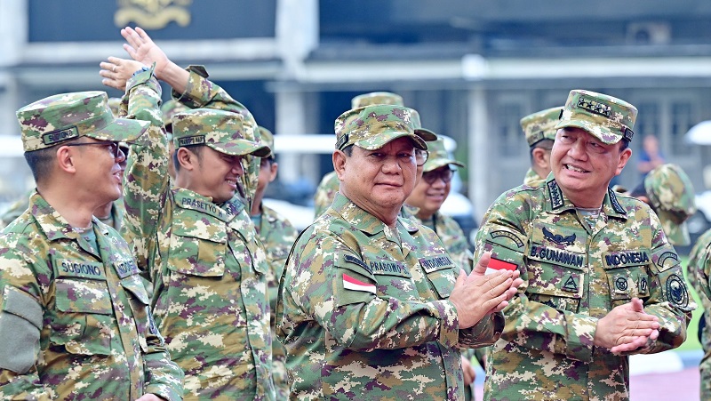 Presiden Prabowo Subianto saat pembekalan menteri Kabinet Merah Putih di Magelang. [Foto: Repro/RMN]