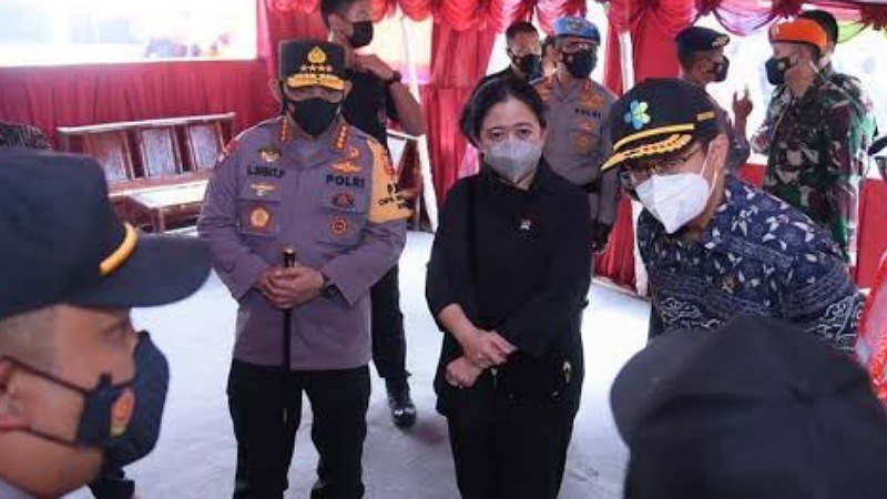 Ketua DPR RI Puan Maharani saat mengecek Pelabuhan Bakauhuni. [Foto: Repro/RMN]