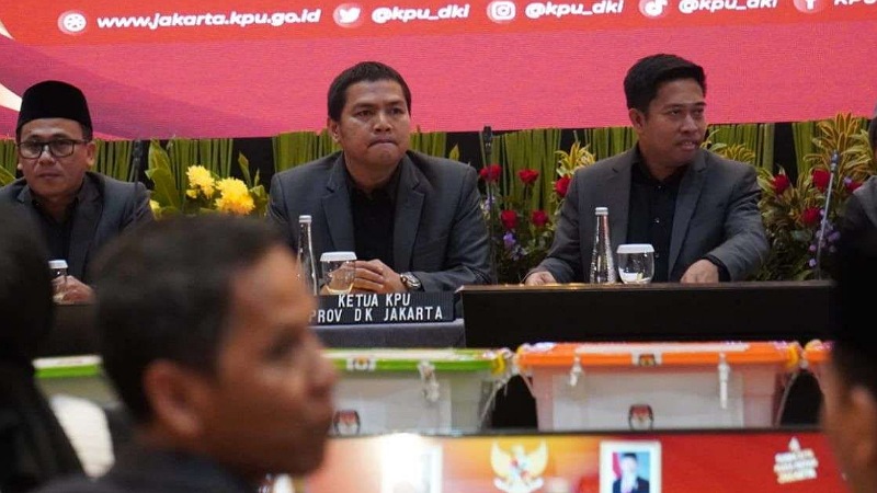 Pengesahan rekapitulasi suara Pilkada Jakarta oleh KPU Jakarta.   [Foto: Repro/RMN]