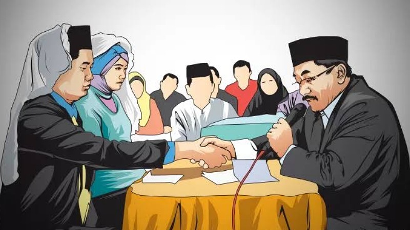 Ilustrasi akad nikah. [Foto: Mendsos]