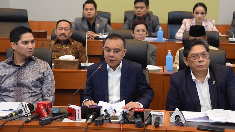 Wakil Ketua DPR RI Sufmi Dasco Ahmad saat konferensi pers yang digelar di Gedung Nusantara II DPR RI, Senayan, Jakarta, Senin (17/3/2025). - Dok DPR RI -