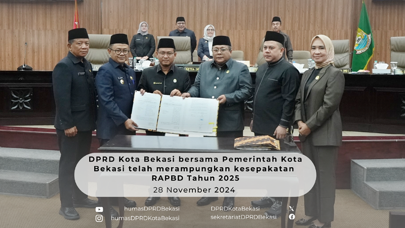 DPRD Kota Bekasi dan Pemkot Bekasi telah merampungkan kesepakata RAPBD Tahun 2025. -- Foto: Humas DPRD Kota Bekasi -