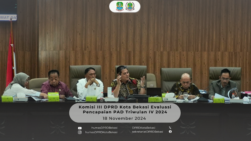 Komisi III DPRD Kota Bekasi Evaluasi pencapaian PAD Trriwulan IV. -- Dok Humas DPRD Kota Bekasi --