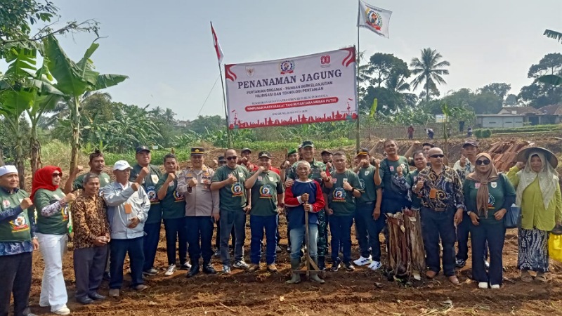 Tanam Jagung Hibrida di Sukabumi, HMTN-MP Dorong Kemandirian Pangan Nasional Himpunan Masyarakat Tani Nusantara Merah Putih (HMTN-MP) melaksanakan penanaman perdana jagung hibrida di Sukabumi. - Foto: Dok PJS/RMN -