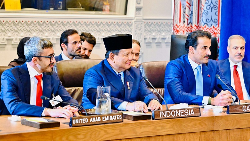 Trump Puji Gaya Prabowo "Mengetuk Meja" di Sidang PBB: Pidato Hebat! Presiden Prabowo Subianto saat mengikuti sesi 'Multilateral Meeting on the Middle East' di sela kegiatan Sidang Majelis Umum PBB di New York, Amerika Serikat, Selasa (23/9/2025) - Foto: BPMI Setpres -