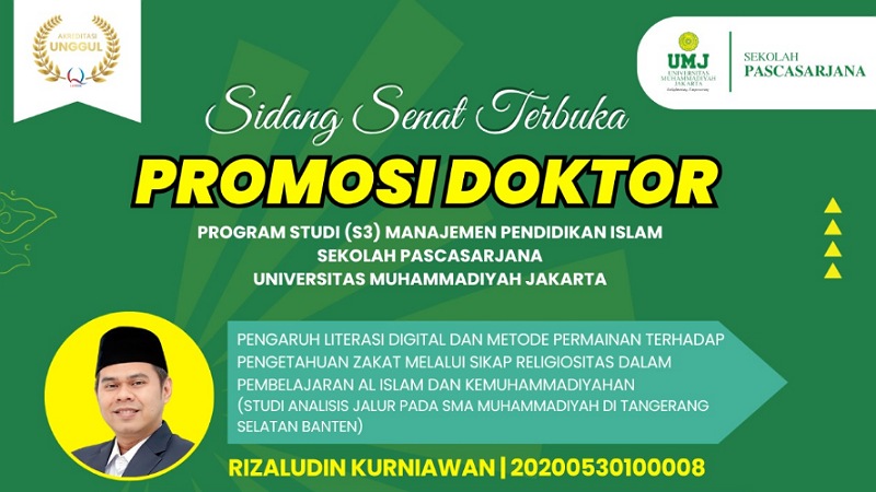 Apa Hubungan Permainan dan Zakat? Rizaludin Siap Kupas Tuntas di Sidang Doktor UMJ