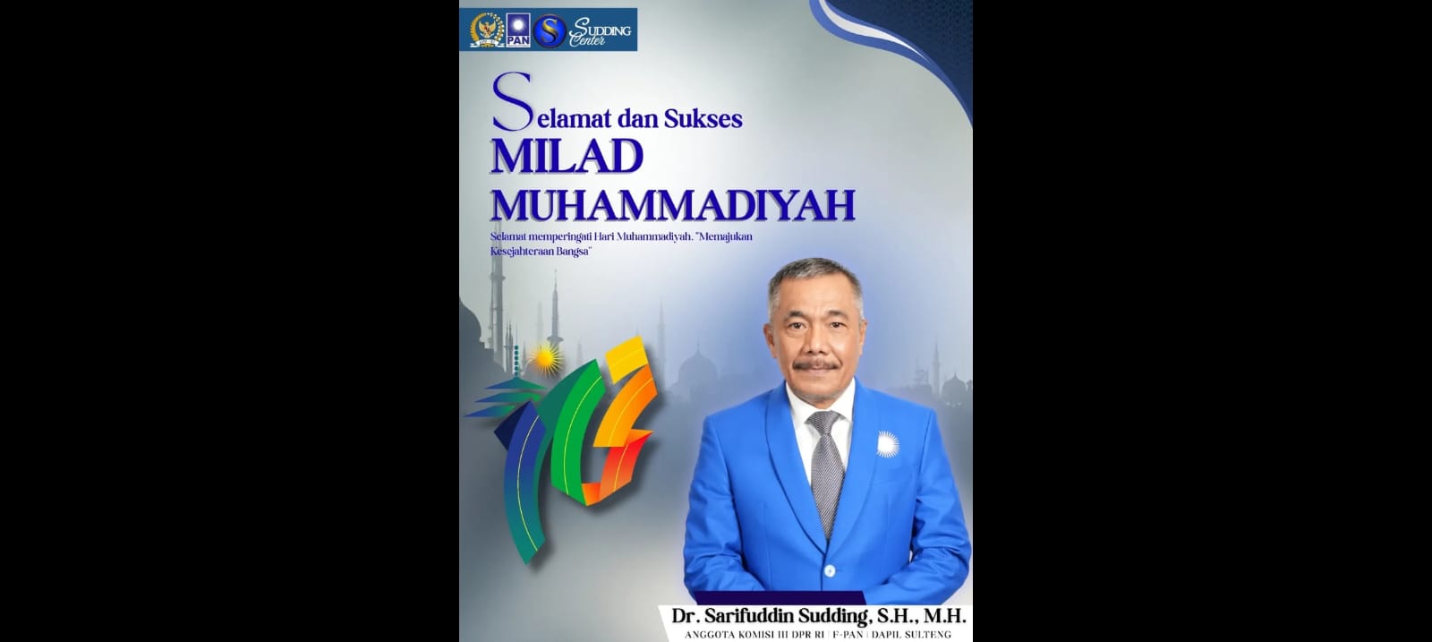 Milad ke-113, Sudding: Semoga Muhammadiyah Terus Menjadi Pelopor Memajukan Bangsa