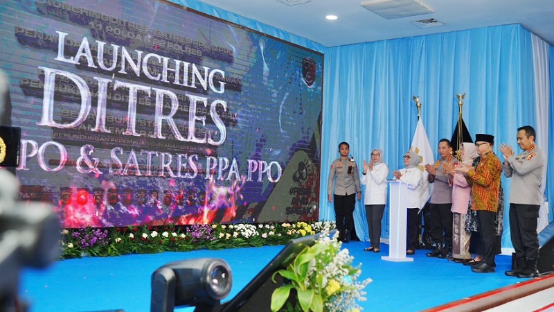 Kapolri Jenderal Listyo Sigit Prabowo saat melauunching Direktorat Reserse Perlindungan Perempuan dan Anak serta Pemberantasan Perdagangan Orang (Ditres PPA-PPO) - Divisi Humas Polri -