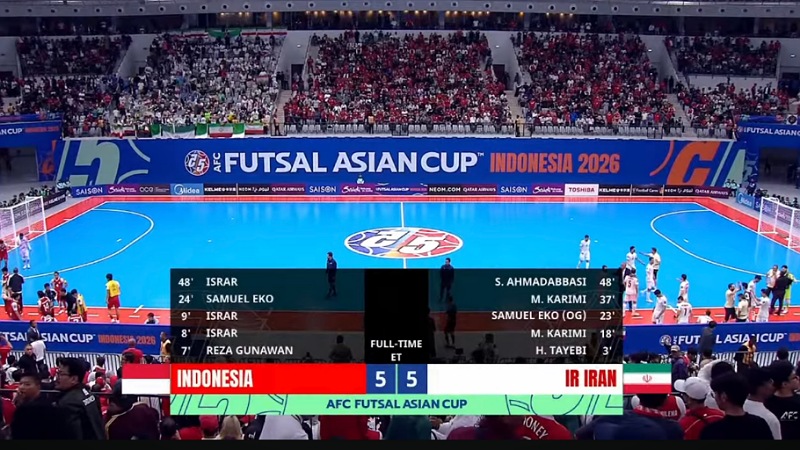 Final Dramatis Piala Asia 2026! Timnas Futsal Indonesia Takluk Adu Finalti dari Iran