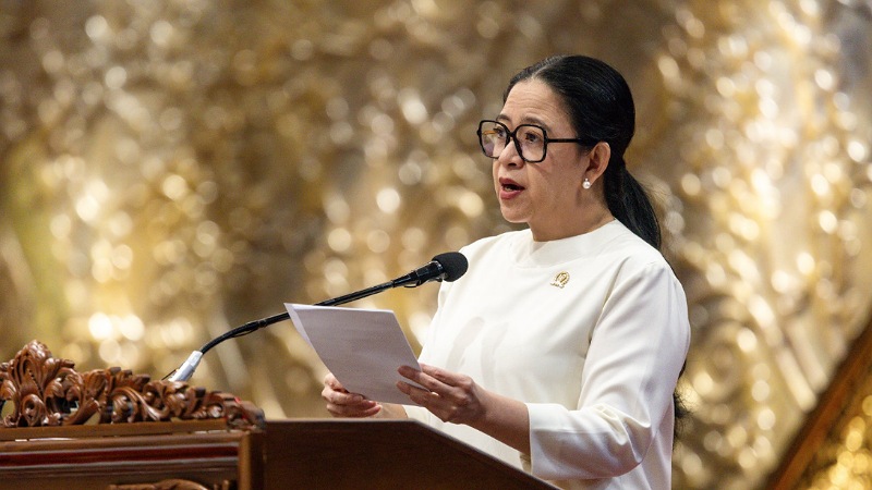 Ketua DPR RI Puan Maharani saat Rapat Paripurna DPR RI Ke-14 Penutupan Masa Sidang III Tahun 2025–2026 di Kompleks Parlemen, Kamis (19/2/2026)  - X Puan Maharani -