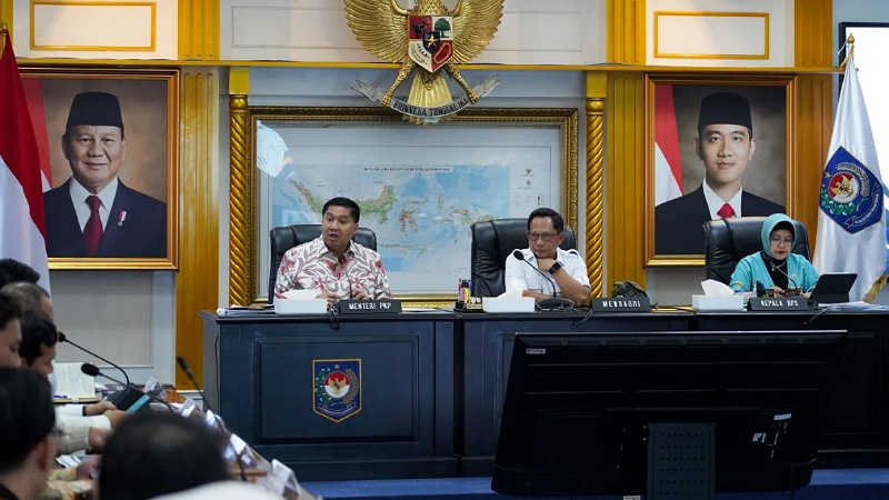 Menteri PKP Maruarar Sirait bersama Mendagri Tito Karnavian dalam Rapat Koordinasi Program Perumahan di Kantor Kementerian Dalam Negeri, Rabu (25/2/2026). - Foto: Dok Kementerian PKP -