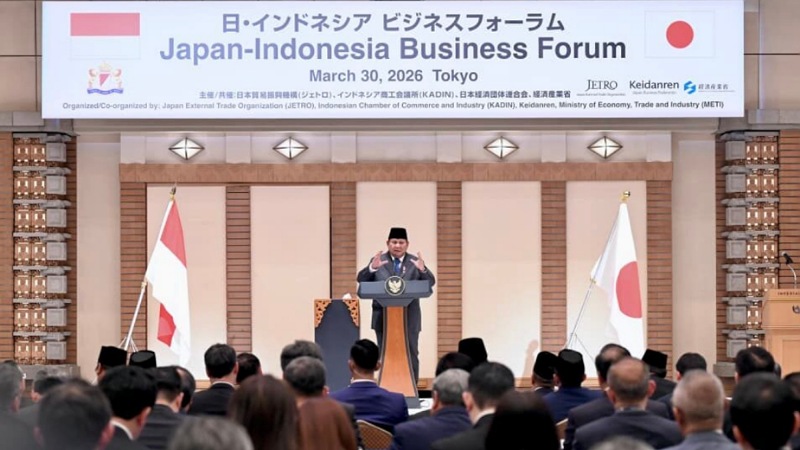 Presiden RI Prabowo Subianto di Forum Bisnis Indonesia–Jepang di Imperial Hotel Tokyo, Senin (30/3/2026) - Foto: BPMI Setpres -
