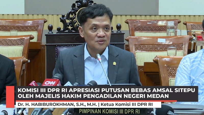 Ketua Komisi III DPR RI Habiburokhman - Tangkapan Layar -