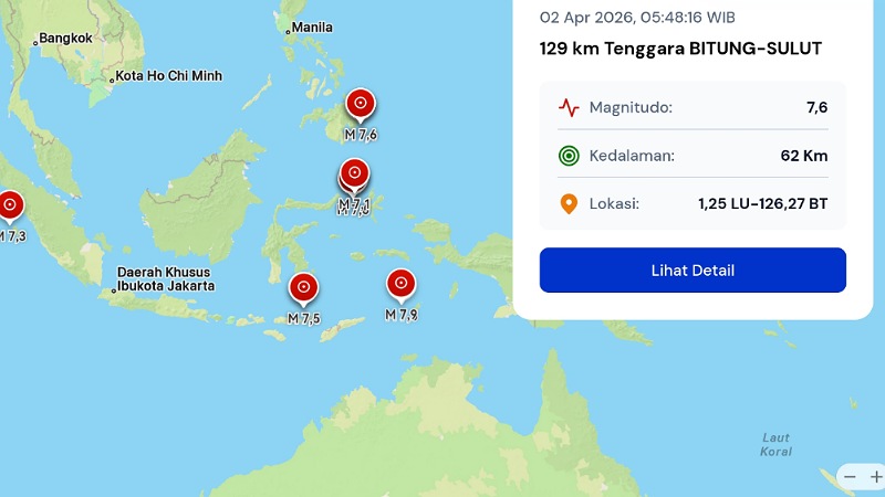 Megathrust Magnitudo 7,6 Guncang Timur Indonesia! BMKG Ingatkan Potensi Tsunami