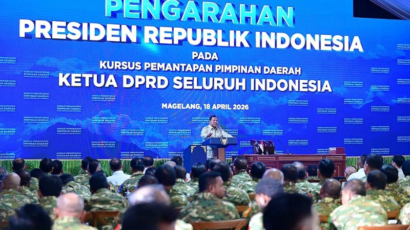 Pengarahan Preisiden Prabowo Subianto kepada 503 Ketua DPRD se-Indonesia di Akmil Magelang, Sabtu (18/4/2026) _ Foto: Dok Setkab RI -