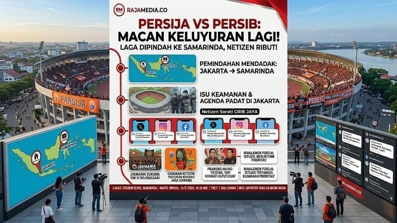 Persija vs Persib Dipindah ke Samarinda, Netizen Ribut: ‘Macan Keluyuran Lagi!’