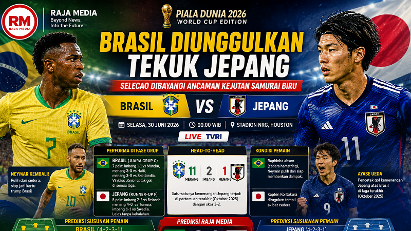 Brasil Diunggulkan Tekuk Jepang, Samurai Biru Siap Bikin Kejutan