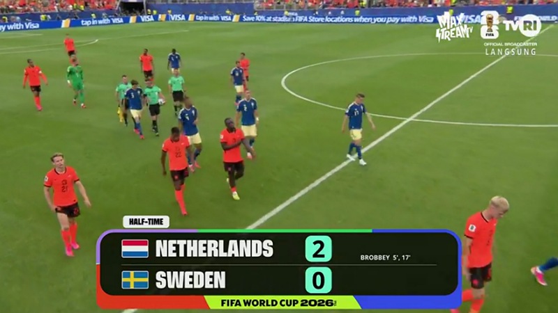 Brobbey Menggila! Belanda Hajar Swedia 2-0 di Babak Pertama