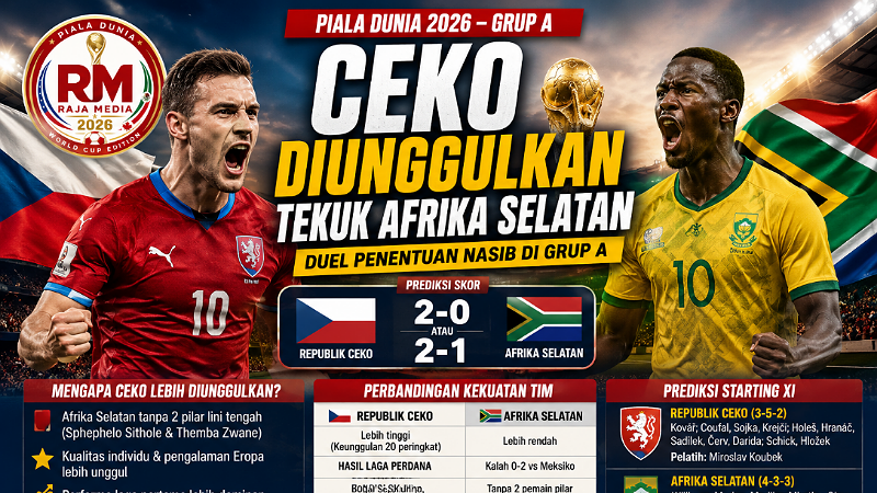 Duel Penentuan Nasib Grup A! Ceko Diunggulkan Tekuk Afrika Selatan
