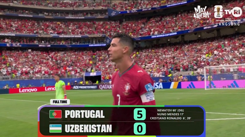 Full Time: Ronaldo Ukir Sejarah, Portugal Hajar Uzbekistan 5-0